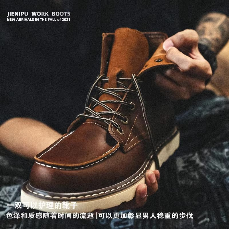 Hamish | Mens Work Boots Fleece Lined Warm Retro Boots - 3