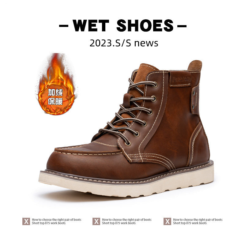 Hamish | Mens Work Boots Fleece Lined Warm Retro Boots - 11
