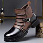 Ambrose | Mens Leather Ankle Boots Biker Boots High Top Boots - 2