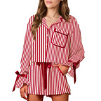 Florence | Womens Printed Long Sleeve Pyjama Shorts Set