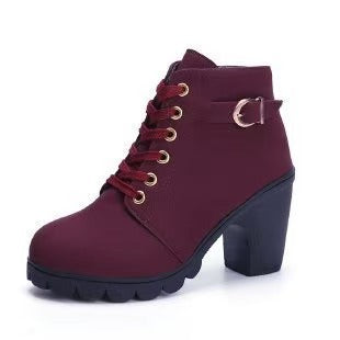 Harriet ankle boots in burgundy, pair