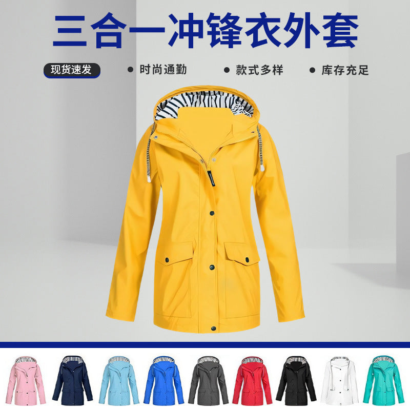 Adaline | Womens Waterproof Jacket Hooded Windproof Lightweight Rain Coat
