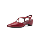 Cordelia sandal in burgundy, side view