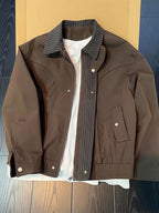 Xanthe | Mens Harrington Jacket Check Collared Bomber Workwear Jacket