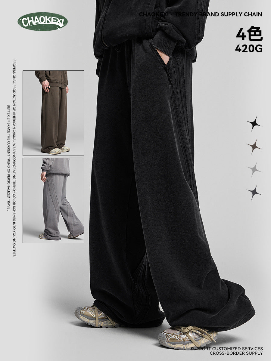 Camilla | Mens Joggers Sweatpants Wide Leg Heavyweight Casual Trousers