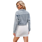 Arabella | Womens Washed Cropped Denim Jacket
