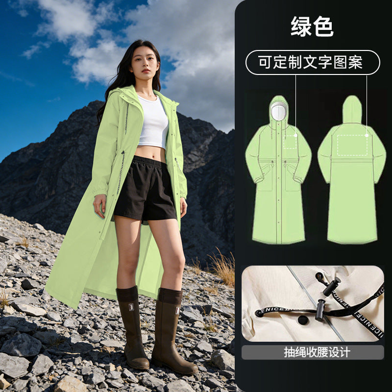 Solene | Womens Raincoat Waterproof Hooded Long Rain Poncho Jacket