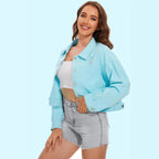 Genevieve | Womens Distressed Fringe Denim Jacket