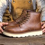 Florian | Mens Leather Work Boots Retro Motorcycle British Style Boots - 1