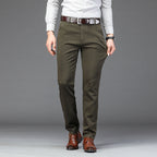 Reuben | Mens Work Straight Leg Business Casual Fleece Lined Trousers - 9