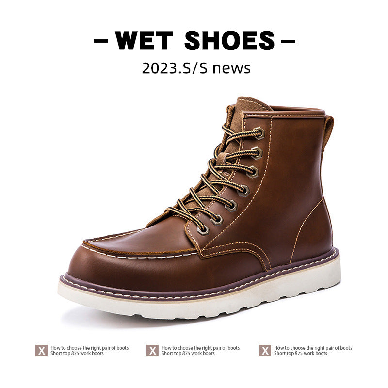 Hamish | Mens Work Boots Fleece Lined Warm Retro Boots - 6
