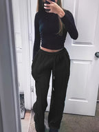 Judd | Womens Wide Leg High Waisted Pleated Palazzo Casual Trousers - 3