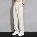 Nathaniel | Mens Wide Leg Straight Loose Casual Summer Trousers - 8