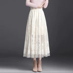 Finnian | Womens Maxi Skirt A Line High Waisted Beaded Tulle Long Skirt