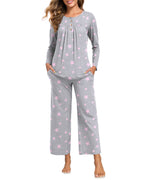 Harriet | Womens Long Sleeve Pyjama Set With Pockets Loungewear