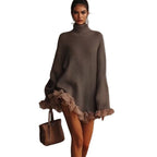 Jarvis | Womens Jumper Knitted High Neck Ruffle Warm Winter Sweater