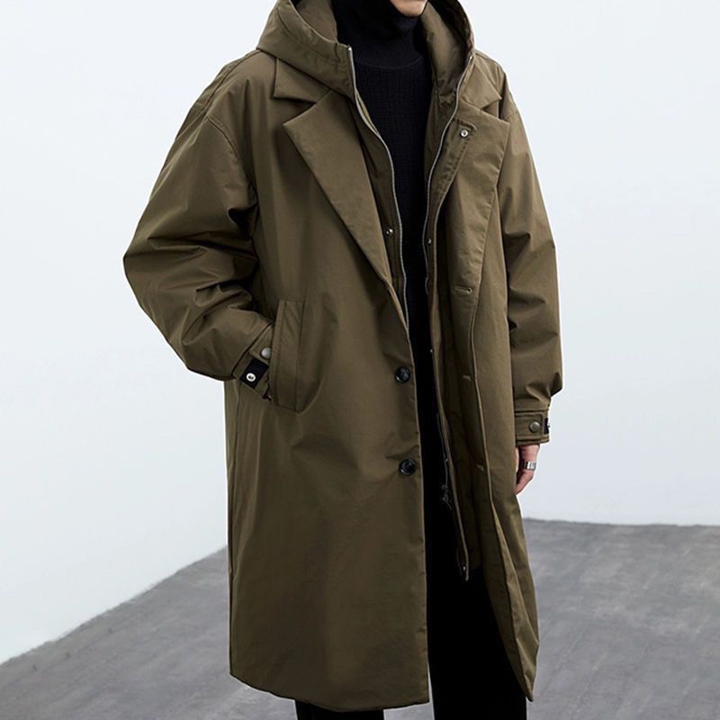 Wilhelmina | Mens Trench Winter Hooded Parka Mid Length Coat - 4
