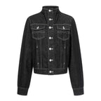 Florence | Womens Oversized Stand Collar Denim Jacket