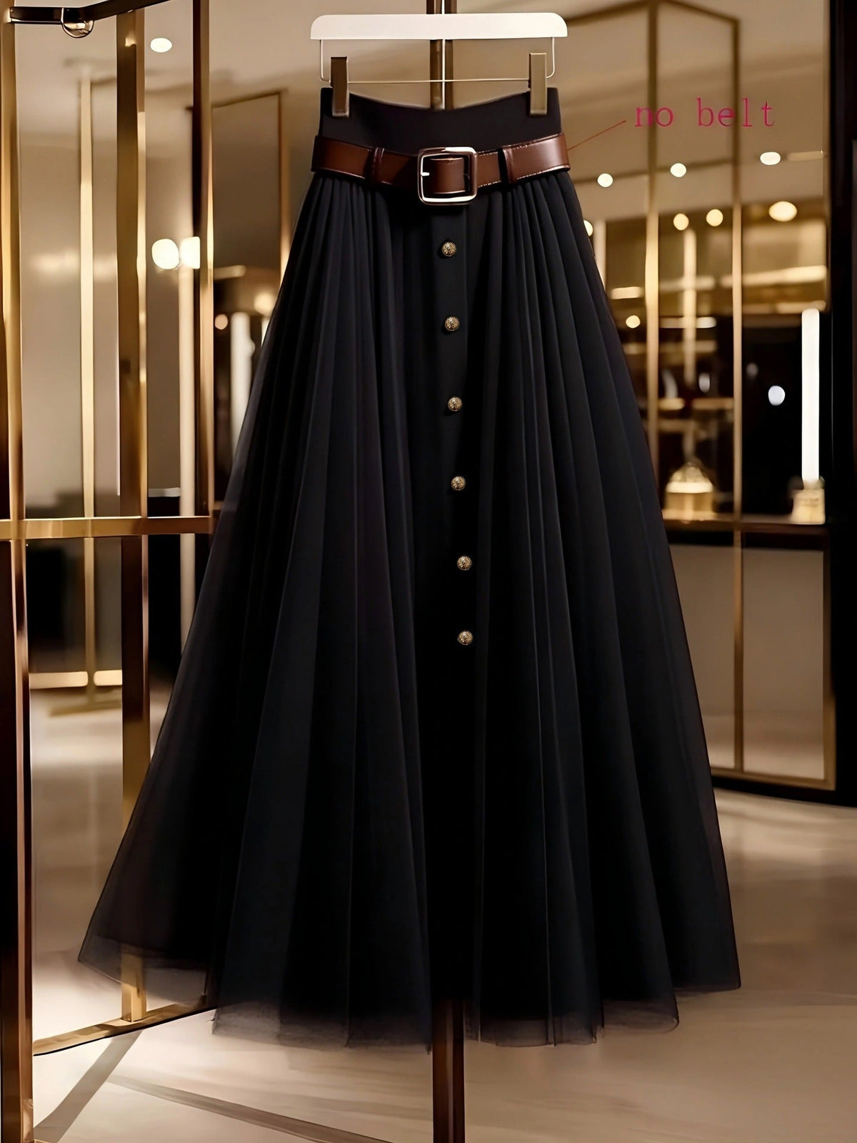 Alaric | Womens Pleated Skirt High Waisted Mesh Midi Skirt