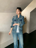Elodie | Womens Vintage Washed Denim Jacket