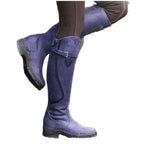 Amos | Womens Knee High Riding Buckle Equestrian Retro Boots - 4