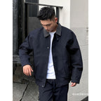 Xanthe | Mens Harrington Jacket Check Collared Bomber Workwear Jacket