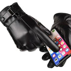 Valentine | Womens Leather Touch Screen Warm Cycling Gloves - 4