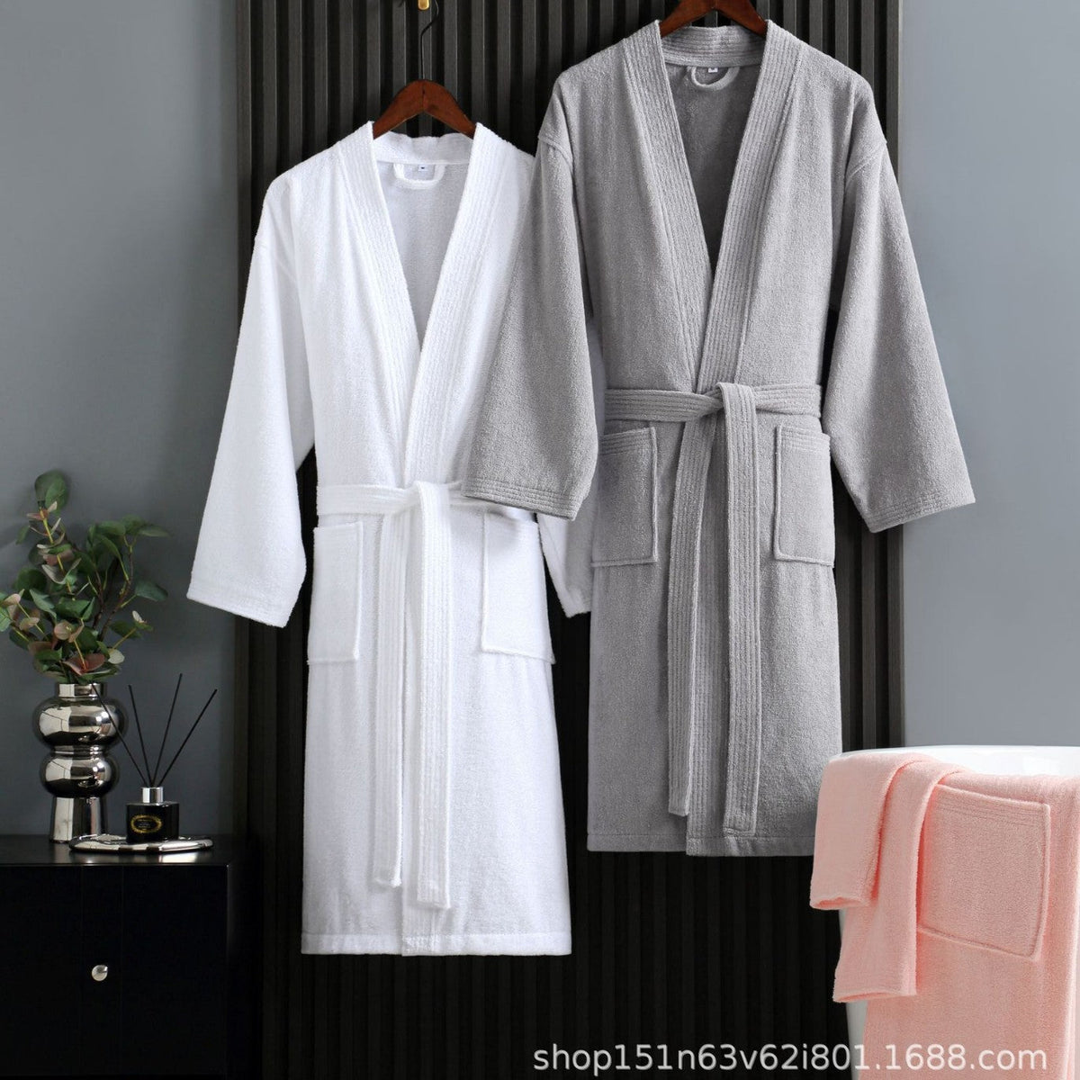 Archer | Womens Dressing Gown Towelling Waffle Bathrobe Robe