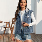Genevieve | Womens Hooded Denim Gilet