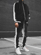 Anouk | Mens Tracksuit Velvet Two Piece Set Jacket Joggers Loungewear