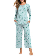 Harriet | Womens Long Sleeve Pyjama Set With Pockets Loungewear
