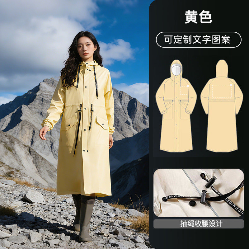 Solene | Womens Raincoat Waterproof Hooded Long Rain Poncho Jacket