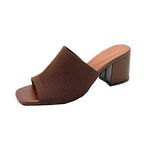 Freya block heel mule in brown
