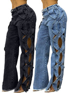 Talia | Womens Jeans Patchwork High Waisted Denim