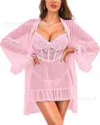 Horatio | Womens Lace Sheer Nightgown Lingerie Loungewear Nightdress Nightwear - 8