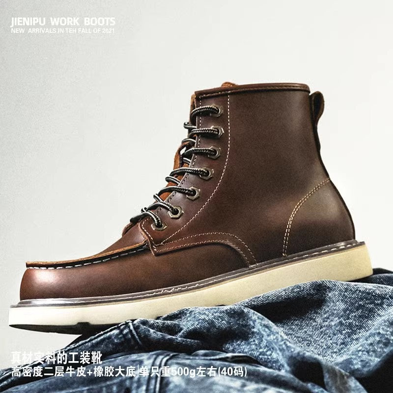 Hamish | Mens Work Boots Fleece Lined Warm Retro Boots - 4