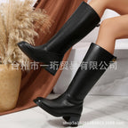 Juniper | Womens Knee High Chunky Heel Side Zip Boots - 9