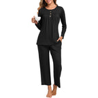 Harriet | Womens Long Sleeve Pyjama Set With Pockets Loungewear