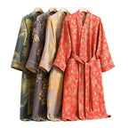 Fern | Womens Dressing Gown Cotton Kimono Bathrobe Robe