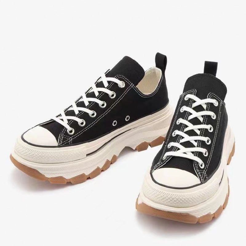 Thatcher | Mens Trainers Platform Canvas Thick Soled Lace Up Shoes - 10