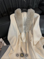 Sabine | Womens Shawl Cape Faux Fur Poncho Wrap