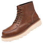 Florian | Mens Leather Work Boots Retro Motorcycle British Style Boots - 5