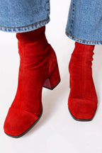 Fenella | Womens Knee High Suede Heeled Winter Long Boots - 10