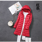 Pascal | Womens Puffer Jacket Hooded Longline Lightweight Long Puffer Coat - 7