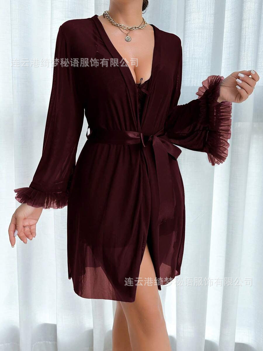 Horatio | Womens Lace Sheer Nightgown Lingerie Loungewear Nightdress Nightwear - 6