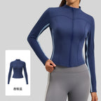 Delphine | Womens Sports Jacket Slim Fit Stand Collar Running Yoga Activewear Top