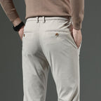 Roland | Mens Corduroy Trousers Business Casual Slim Straight Trousers - 4