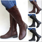 Juniper | Womens Knee High Chunky Heel Side Zip Boots - 1