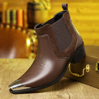 Alaric | Mens Chelsea Boots Ankle Boots Slip on Leather Boots - 6