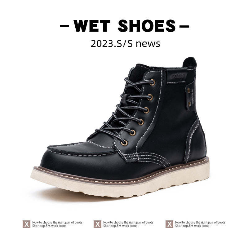 Hamish | Mens Work Boots Fleece Lined Warm Retro Boots - 12